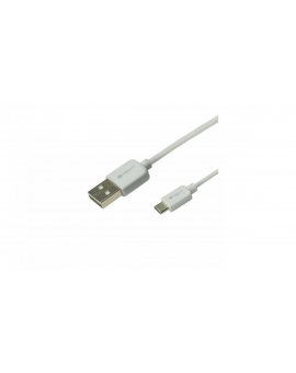 Przewód adapter USB 2.0 HighSpeed USB-C - USB-A 1m gumowy biały EN105