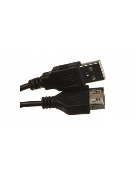 Kabel przedłużający USB 2.0 Typ USB A/USB A, M/Ż czarny 1, 8m AK-300200-018-S