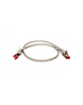 Kabel krosowy patchcord S/FTP (PiMF) kat.6 LSZH szary 0,5m 50885