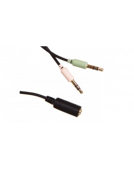 Przewód adapter /słuchawki + mikrofon/ jack 4pin / 2x jack 3pin 0,4m 48980