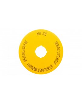 Tabliczka opisowa żółta okrągła 90mm PL, GB, DE, I M22-XAK5 167641