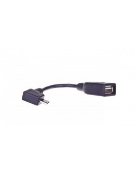 Kabel micro USB (M) kątowy 90stopni - USB-A (F) OTG 11cm