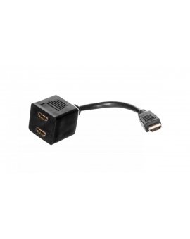 Kabel rozgałęźniacz HDMI Highspeed 1.3 pasywny Typ HDMI A/2xHDMI A, M/Ż czarny 0, 2m AK-330400-002-S