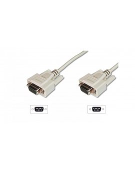 Kabel połączeniowy RS232 1:1 Typ DSUB9/DSUB9, Ż/Ż beżowy 5m AK-610106-050-E