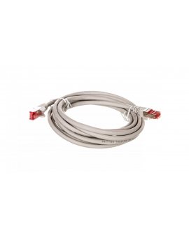 Kabel krosowy patchcord S/FTP (PiMF) kat.6 LSZH szary 3m 50888