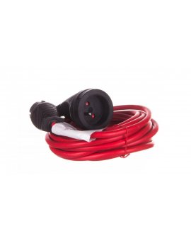 Kabel przedłużajacy (przedłużacz) 5m czerwony 1x230V H05VV-F 3G1,5 1167454