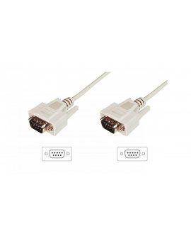 Kabel połączeniowy RS232 1:1 Typ DSUB9/DSUB9, M/M beżowy 3m AK-610107-030-E