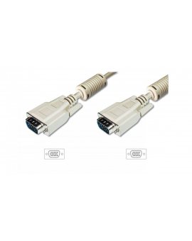 Kabel połączeniowy VGA Typ DSUB15/DSUB15, M/M beżowy 5m AK-310103-050-E