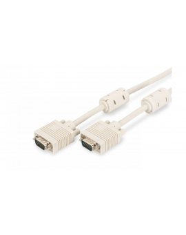 Kabel połączeniowy VGA Typ DSUB15/DSUB15, M/M beżowy 10m AK-310103-100-E