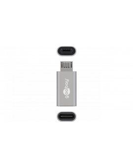 Adapter USB-C >  microUSB 2.0 (typ B) srebrny 55552