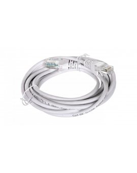 Kabel krosowy patchcord U/UTP kat.5e CCA biały 3m 68506