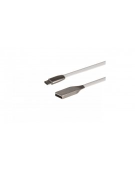 Kabel USB AM micro płaski nieplączący 1m biały MCTV-833W metal MCTV-833