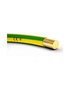 Przewód instalacyjny H05V-U (DY) 2,5 żółto-zielony /100m/