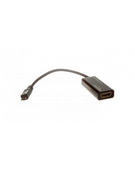 Adapter MHL (M) - HDMI (F) + micro USB (F) 15cm (smartfon do TV HD + zasilanie smartfona)