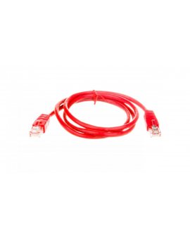 Kabel krosowy patchcord U/UTP kat.5E czerwony 1m