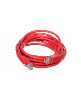Kabel krosowy patchcord U/UTP kat.5E czerwony 3m