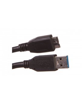 Kabel połączeniowy USB 3.0 Typ USB A/microUSB B, M/M czarny 1,8m AK-300116-018-S