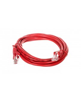 Kabel krosowy patchcord U/UTP kat.5e CCA czerwony 3m 68369