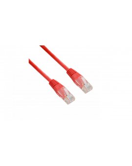 Kabel krosowy patchcord U/UTP kat.5e CCA czerwony 10m 04715