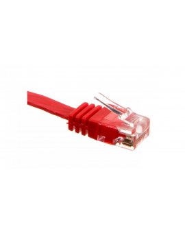 Kabel krosowy płaski patchcord U/UTP kat.6 czerwony 3m 96418
