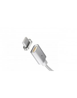 Kabel USB Type-C magnetyczny srebrny Maclean Energy MCE178