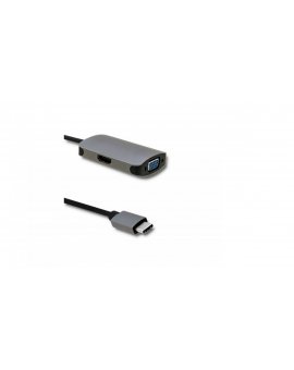 Qoltec Adapter USB 3.1 C męski / HDMI żeński VGA żeńskie