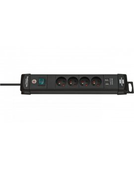 Listwa zasilająca Premium-Line z USB 4-gniazda czarna 1,8m H05VV-F 3G1,5 1951144602