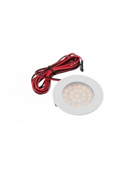 PROFI Oprawa meblowa LED okrągla biała 1, 8W 12VDC ciepła biała wpuszczana podszafkowa LUX02022