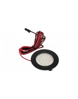 PROFI Oprawa meblowa LED okrągla czarna 1,8W 12VDC ciepła biała wpuszczana podszafkowa LUX05040