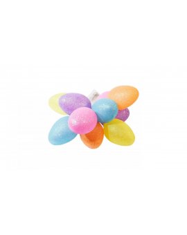 Duze plastikowe jajka z brokatem LED kolorowe 2 niebieskie EKD3939