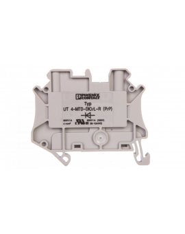 Złączka szynowa elementów kontrolnych 2-przewodowa 4mm2 szara UT 4-MTD-DIO/L-R 3046210