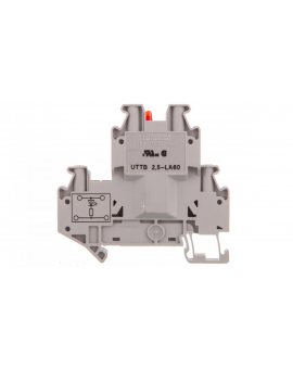 Złączka szynowa elementów kontrolnych 2-piętrowa 4-przewodowa 2,5mm2 szara UTTB 2,5-LA 60 R 3046702
