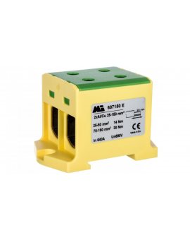 Złączka szynowa 2-torowa 35-150mm2 żółto-zielona EURO multiOTL 150 2xAl/Cu 607150 E