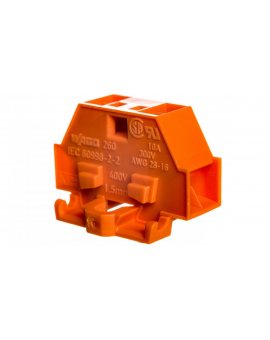 Złączka 4-przewodowa 1,5mm2 pomarańczowa z mocowaniem śrubowym 260-336 /50szt./