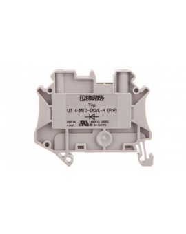 Złączka szynowa elementów kontrolnych 2-przewodowa 4mm2 szara UT 4-MTD-DIO/R-L 3046236