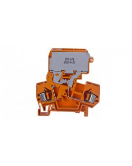 Złączka bezpiecznikowa 4mm2 10A G 5x 20mm bez sygnalizacji przepalenia wkładki pomarańczowa 281-616