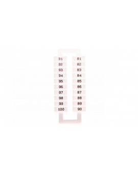 Oznacznik do złączek szynowych EURO 2,5-70mm2 /81-100/ biały 43192 (nadruk 81-100)