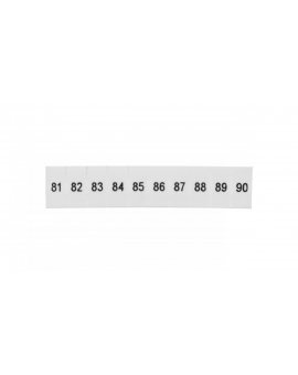 Oznacznik do złącz szynowych, opisówka ZB 5 numerowana od 81-90 kolor biały /10szt./
