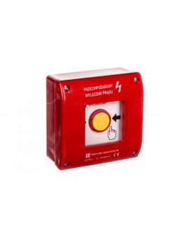 Przycisk przeciwpożarowy natynkowy 2R czerwony z młotkiem 24V PWP1-W01-B-02-24-M