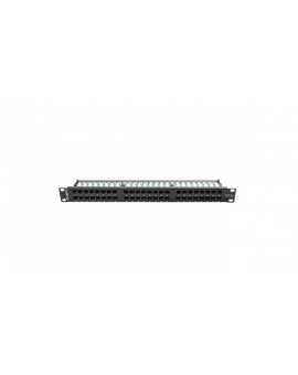 Patch panel 48 PORT 1U kat.5e czarny PPU5-1048-B