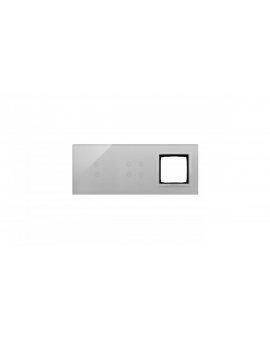 Simon Touch ramki Panel dotykowy S54 Touch, 3 moduły, 2 pola dotykowe pionowe + 4 pola dotykowe + 1 otwór na osprzęt S54, srebrna mgła DSTR3340/71