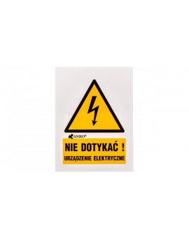 Tabliczka ostrzegawcza /Nie dotykać urządzenie elektryczne 52x74/ 1EOA/Q1/F