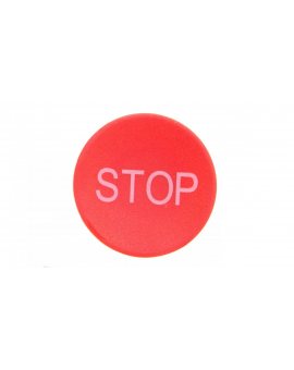 Soczewka przycisku 22mm płaska czerwona z symbolem STOP M22-XD-R-GB0 218194