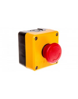 Kaseta z przyciskiem bezpieczeństwa przez obrót 1R czarno-żółta IP65 T0-P1EC400E40