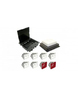 Puszka podłogowa FLOOR BOX do podłóg wylewanych 6x gniazdo 230V z/u + 2x gniazdo DATA z/u LUX07111
