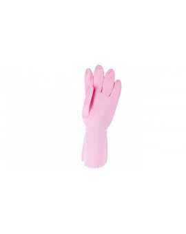 Rękawice gospodarcze z lateksu flokowane różowe rozmiar 8,5 ZEPHIR 210 VE210RO08
