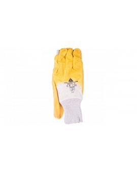 Rękawice z lekkiego Nitrylu na wkładzie z dżerseju, góra wentylowana biało-żółte rozmiar 7 NI01507