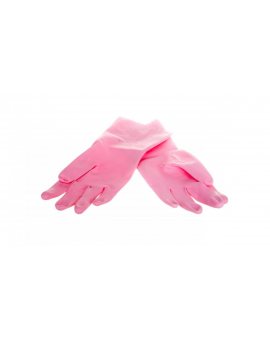 Rękawice gospodarcze z lateksu flokowane różowe rozmiar 7,5 ZEPHIR 210 VE210RO07