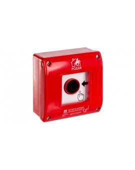 Ręczny ostrzegacz przeciwpożarowy natynkowy, styk 1Z+LED 230V AC OP1-W01-B\10-230