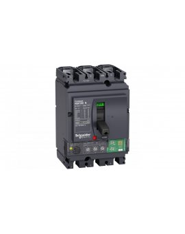 Circuit breaker Compact NSX160N, 50 kA at 415 VAC, Micrologic 4.2 Vigi trip unit 100 A, 3 poles 3d LV433844